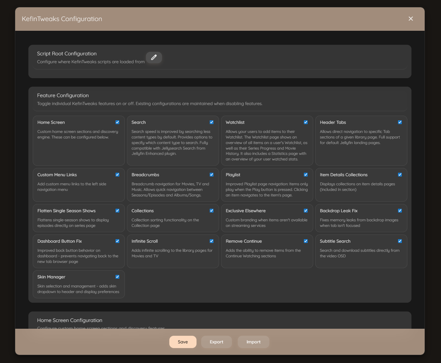 Configuration Interface
