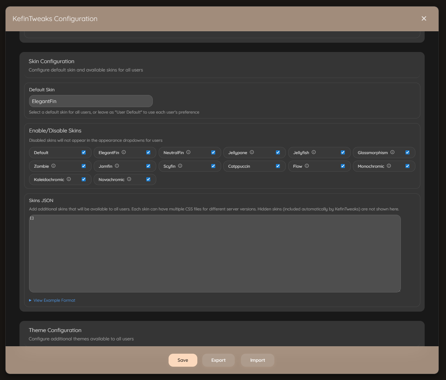 Configuration Interface